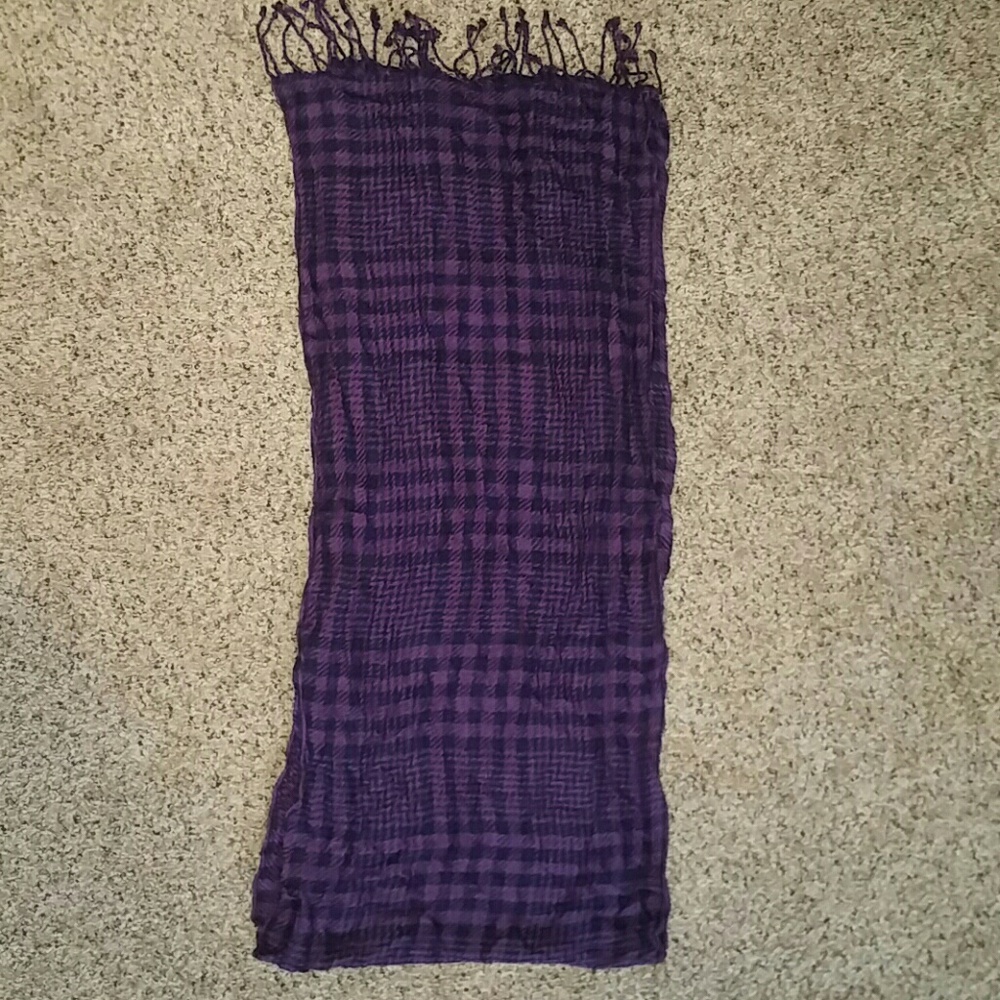 Purple plaid scarf